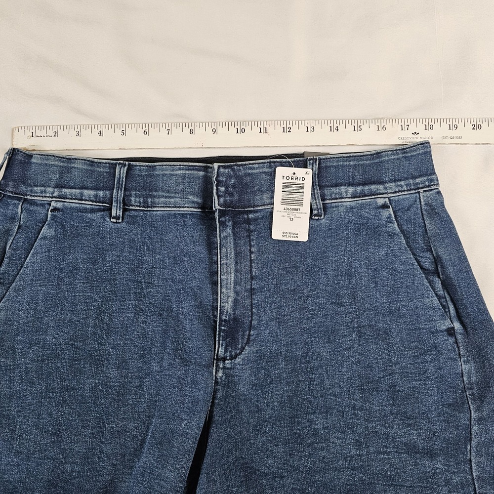 Torrid Meteor Blue Jean Denin Trouser Shorts SIZE 12 NWT